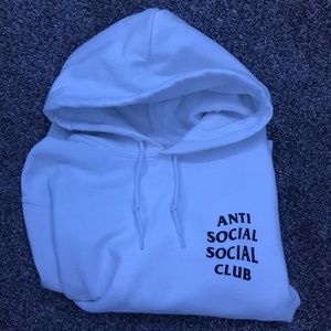 anti social social club hoodie plain white